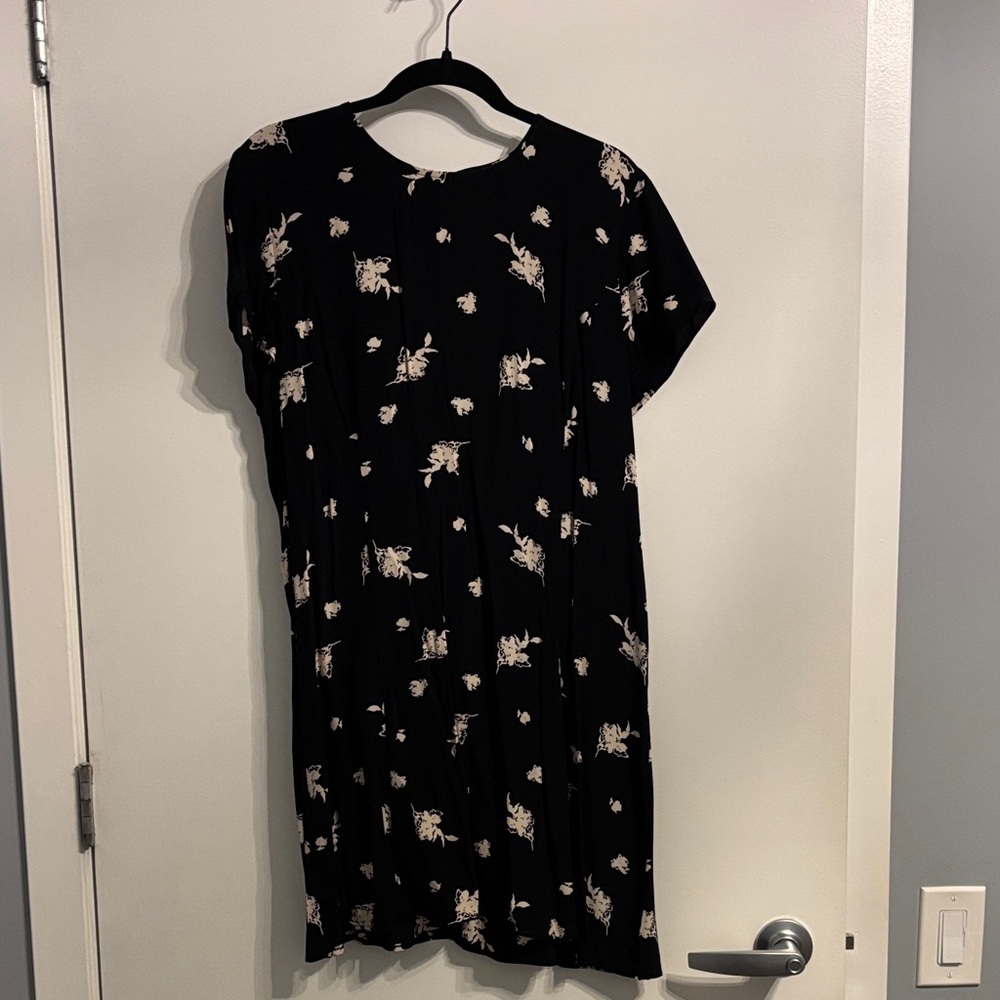 Something Navy Black and Cream Floral Mini Dress